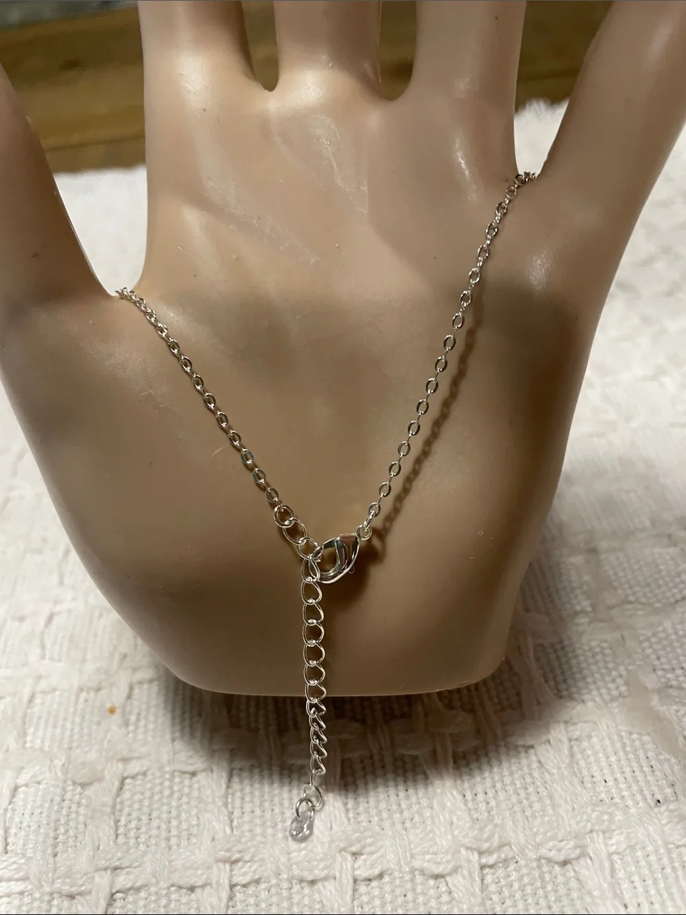 Delicate 925 Silver Chain anklet with Clear Crystal Accent - Women's Jewelry